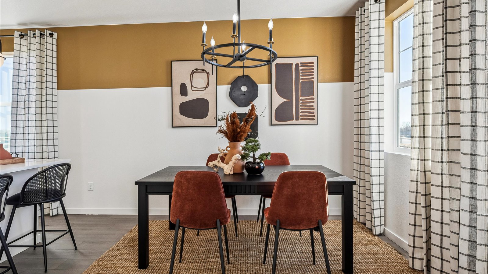 Dining room in new construction paired home