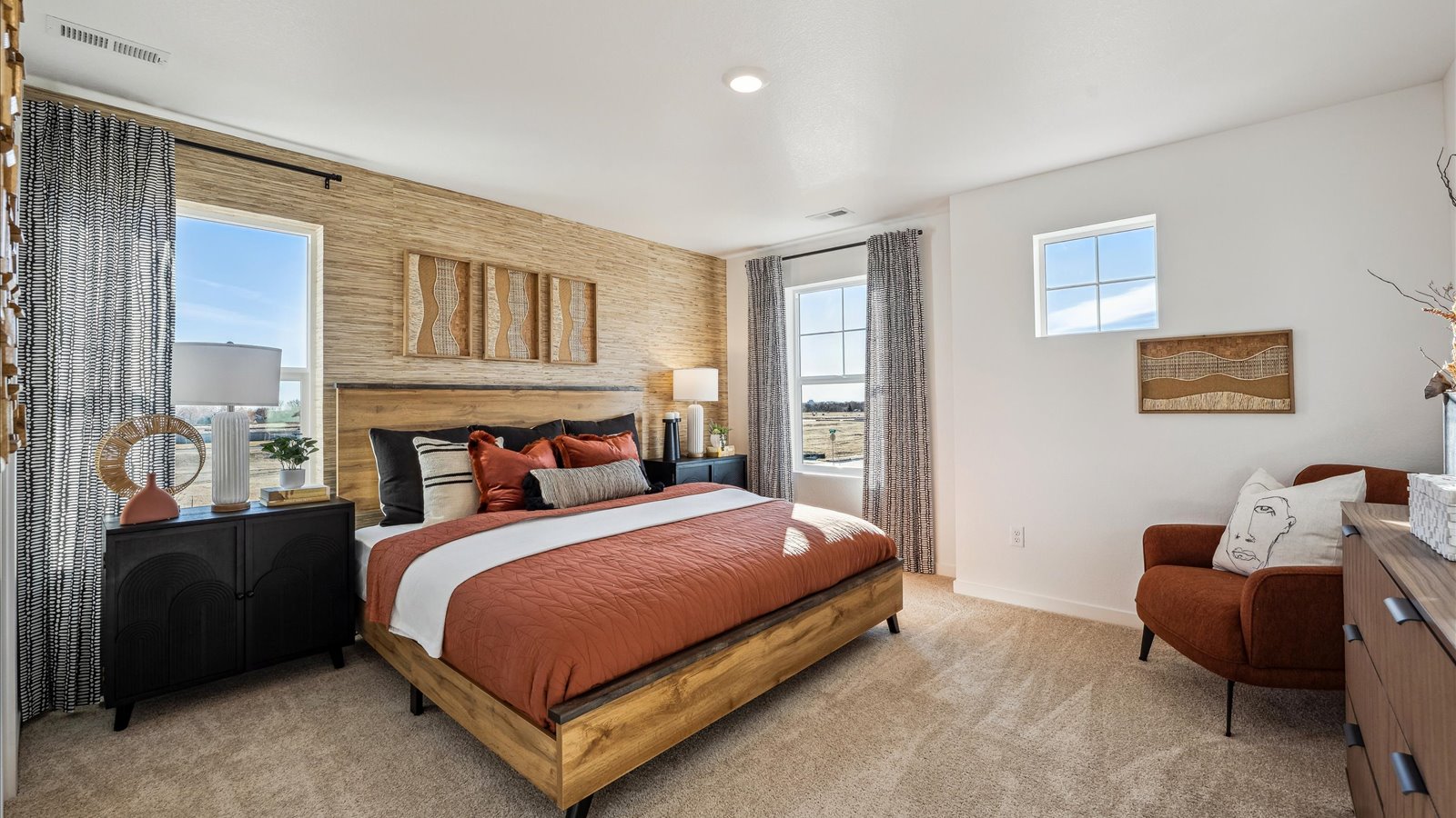 Primary bedroom in new construciton home