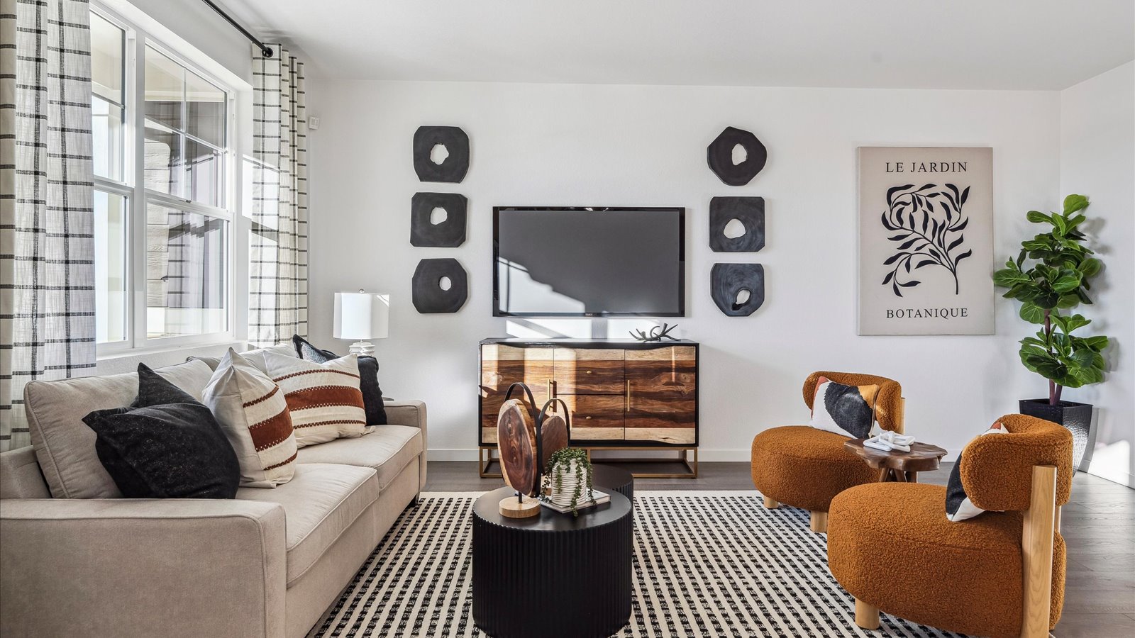living area in new paired home