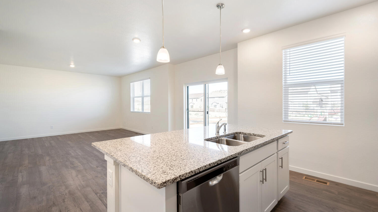 new home with kitchen island