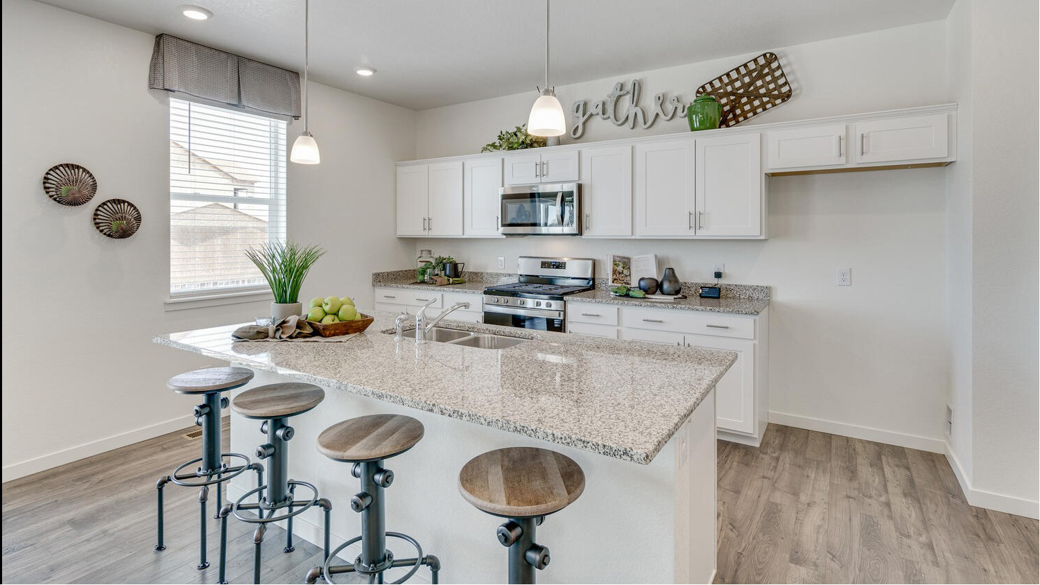 Step into the Bridgeport floor plan at (community name) a new home that provides space and functionality in (city, CO).   Inside this inviting 4-bedroom, 2.5-bathroom home, you’ll find 2,548 sq.ft. of living space. As you enter the home the foyer guides you to the study, coat closet and guest bathroom. Entertaining is a breeze, at this popular single-family home with the living room, dining room and kitchen all at the heart of the home. The spacious kitchen is designed with functionality in mind, including granite or quartz countertops, stainless steel appliances, a walk-in pantry and an expansive eat-in island that is perfect for meal prepping, dining or entertaining.   The dining nook flows into the great room that has abundant natural light, thanks to three large windows that provide great views of the backyard. With ample room for seating, the great room is the ideal spot for relaxation and gathering.   As you move to the upstairs living space you will be impressed by the expansive loft that can be used for work, play or to relax. In every bedroom you’ll have carpeted floors and a walk-in closet in each room. Whether these rooms are used for bedrooms, office space, or bonus rooms, there is sure to be comfort. Three secondary bedrooms all share one well-appointed bathroom that includes double vanity sinks, and a separate space for the toilet and tub. The laundry room and linen closet are conveniently located between all bedrooms, making chores a breeze.   The primary bedroom provides plenty of space, including an ensuite bathroom with a double vanity sink, a separate space for the toilet and an extended walk-in closet with additional shelving for storage space.  The Bridgeport floor plan can be your new home, contact us today to learn more about this home and the (community name) community.  *Photos are for representational purposes only, finishes may vary per home.