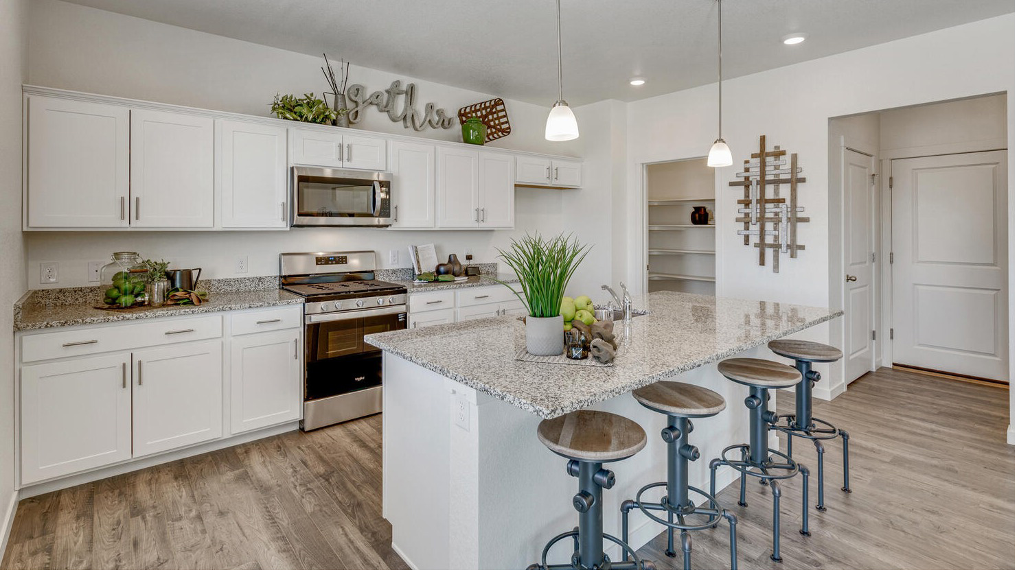 Step into the Bridgeport floor plan at (community name) a new home that provides space and functionality in (city, CO).   Inside this inviting 4-bedroom, 2.5-bathroom home, you’ll find 2,548 sq.ft. of living space. As you enter the home the foyer guides you to the study, coat closet and guest bathroom. Entertaining is a breeze, at this popular single-family home with the living room, dining room and kitchen all at the heart of the home. The spacious kitchen is designed with functionality in mind, including granite or quartz countertops, stainless steel appliances, a walk-in pantry and an expansive eat-in island that is perfect for meal prepping, dining or entertaining.   The dining nook flows into the great room that has abundant natural light, thanks to three large windows that provide great views of the backyard. With ample room for seating, the great room is the ideal spot for relaxation and gathering.   As you move to the upstairs living space you will be impressed by the expansive loft that can be used for work, play or to relax. In every bedroom you’ll have carpeted floors and a walk-in closet in each room. Whether these rooms are used for bedrooms, office space, or bonus rooms, there is sure to be comfort. Three secondary bedrooms all share one well-appointed bathroom that includes double vanity sinks, and a separate space for the toilet and tub. The laundry room and linen closet are conveniently located between all bedrooms, making chores a breeze.   The primary bedroom provides plenty of space, including an ensuite bathroom with a double vanity sink, a separate space for the toilet and an extended walk-in closet with additional shelving for storage space.  The Bridgeport floor plan can be your new home, contact us today to learn more about this home and the (community name) community.  *Photos are for representational purposes only, finishes may vary per home.