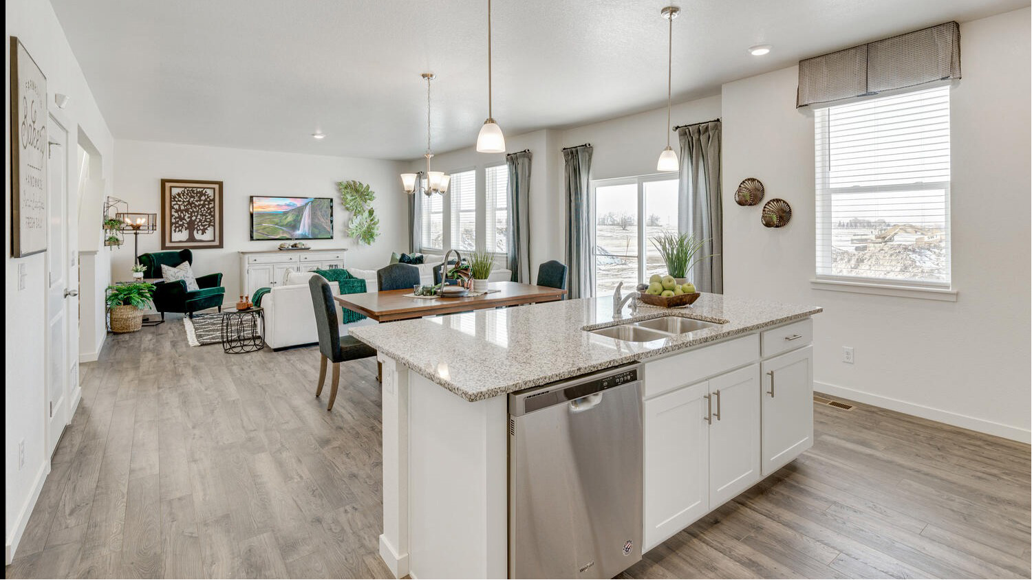 Step into the Bridgeport floor plan at (community name) a new home that provides space and functionality in (city, CO).   Inside this inviting 4-bedroom, 2.5-bathroom home, you’ll find 2,548 sq.ft. of living space. As you enter the home the foyer guides you to the study, coat closet and guest bathroom. Entertaining is a breeze, at this popular single-family home with the living room, dining room and kitchen all at the heart of the home. The spacious kitchen is designed with functionality in mind, including granite or quartz countertops, stainless steel appliances, a walk-in pantry and an expansive eat-in island that is perfect for meal prepping, dining or entertaining.   The dining nook flows into the great room that has abundant natural light, thanks to three large windows that provide great views of the backyard. With ample room for seating, the great room is the ideal spot for relaxation and gathering.   As you move to the upstairs living space you will be impressed by the expansive loft that can be used for work, play or to relax. In every bedroom you’ll have carpeted floors and a walk-in closet in each room. Whether these rooms are used for bedrooms, office space, or bonus rooms, there is sure to be comfort. Three secondary bedrooms all share one well-appointed bathroom that includes double vanity sinks, and a separate space for the toilet and tub. The laundry room and linen closet are conveniently located between all bedrooms, making chores a breeze.   The primary bedroom provides plenty of space, including an ensuite bathroom with a double vanity sink, a separate space for the toilet and an extended walk-in closet with additional shelving for storage space.  The Bridgeport floor plan can be your new home, contact us today to learn more about this home and the (community name) community.  *Photos are for representational purposes only, finishes may vary per home.