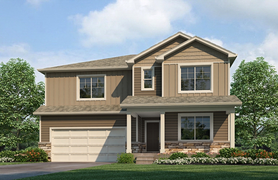 Rendering of Hennessy floorplan at Westgate community by D.R. Horton