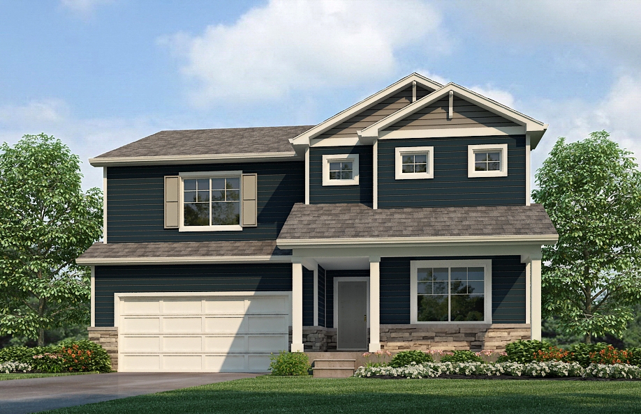Rendering of Hennessy floorplan at Westgate community by D.R. Horton