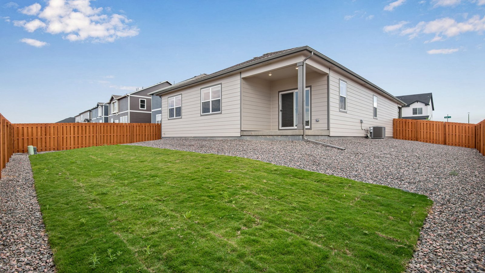 large backyard in new fort lupton home by d.r. horton