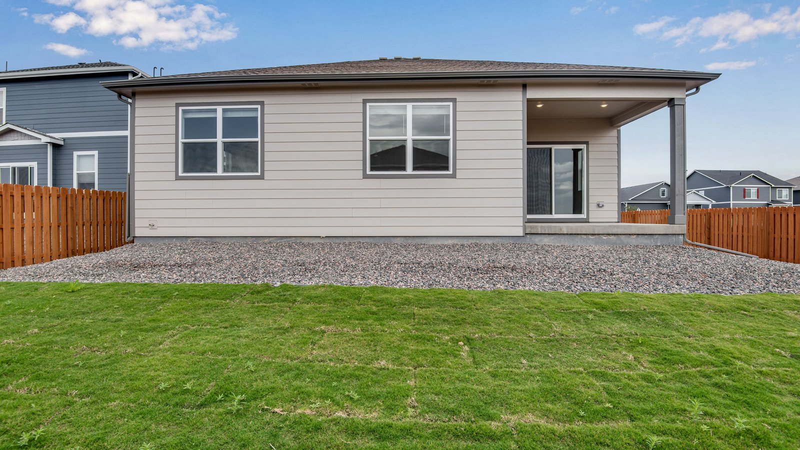 backyard of new fort lupton home by d.r. horton