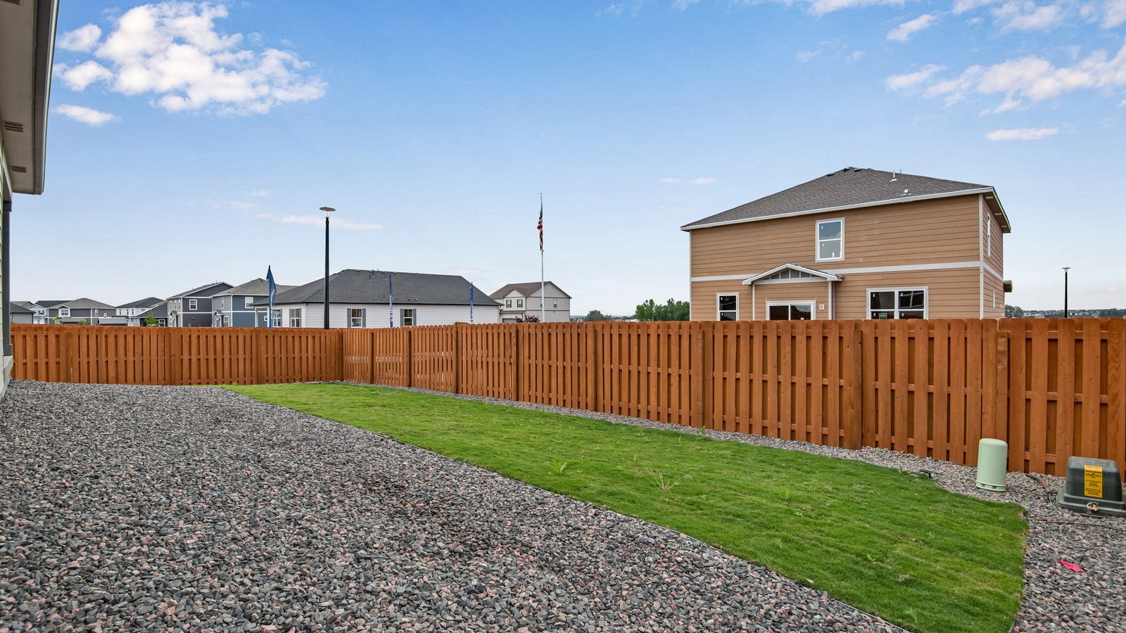 view from backyard of new construction home by d.r. horton fort lupton, co