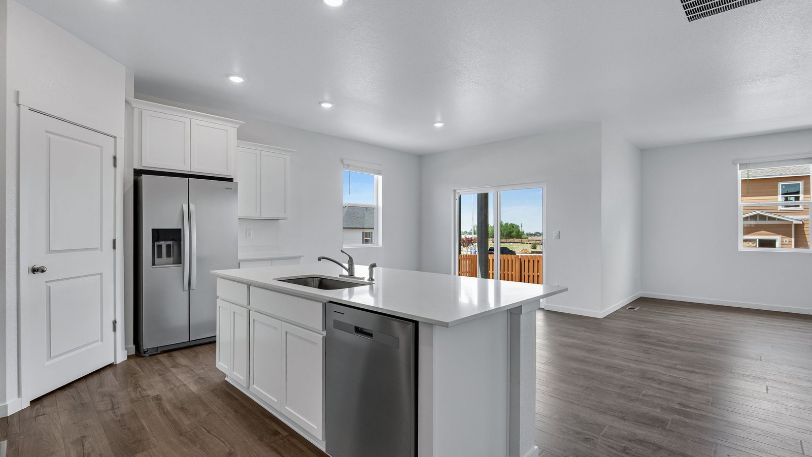 Spacious kitchen island in new D.R. Horton home in Fort Lupton, CO