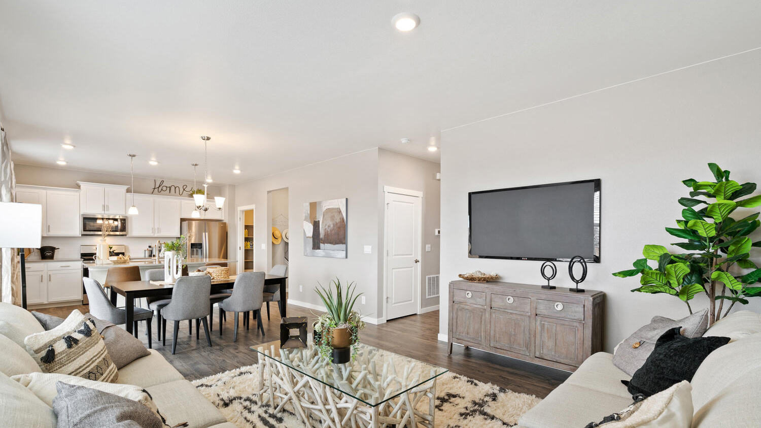 Open concept layout of new construction home at Vista Meadows Community in Fort Lupton Colorado