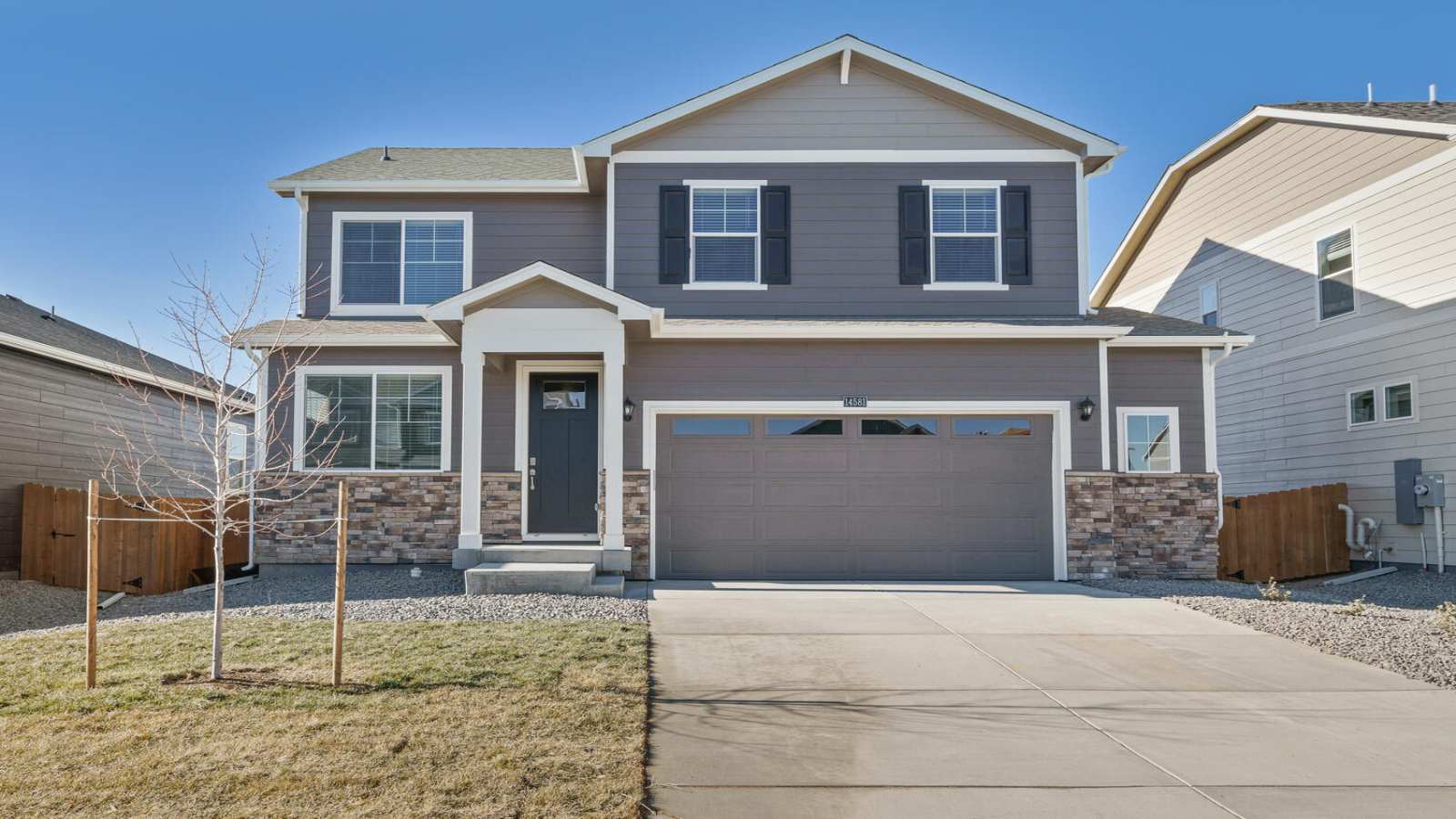 Exterior of two story home in Fort Lupton Vista Meadows community