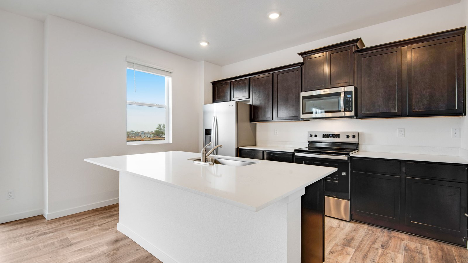 Spacious kitchen in new home at Vista Meadows Community in Fort Lupton, Colorado