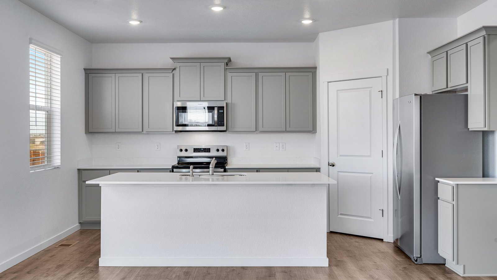 Spacious kitchen in new home at Vista Meadows community in Fort Lupton, Colorado