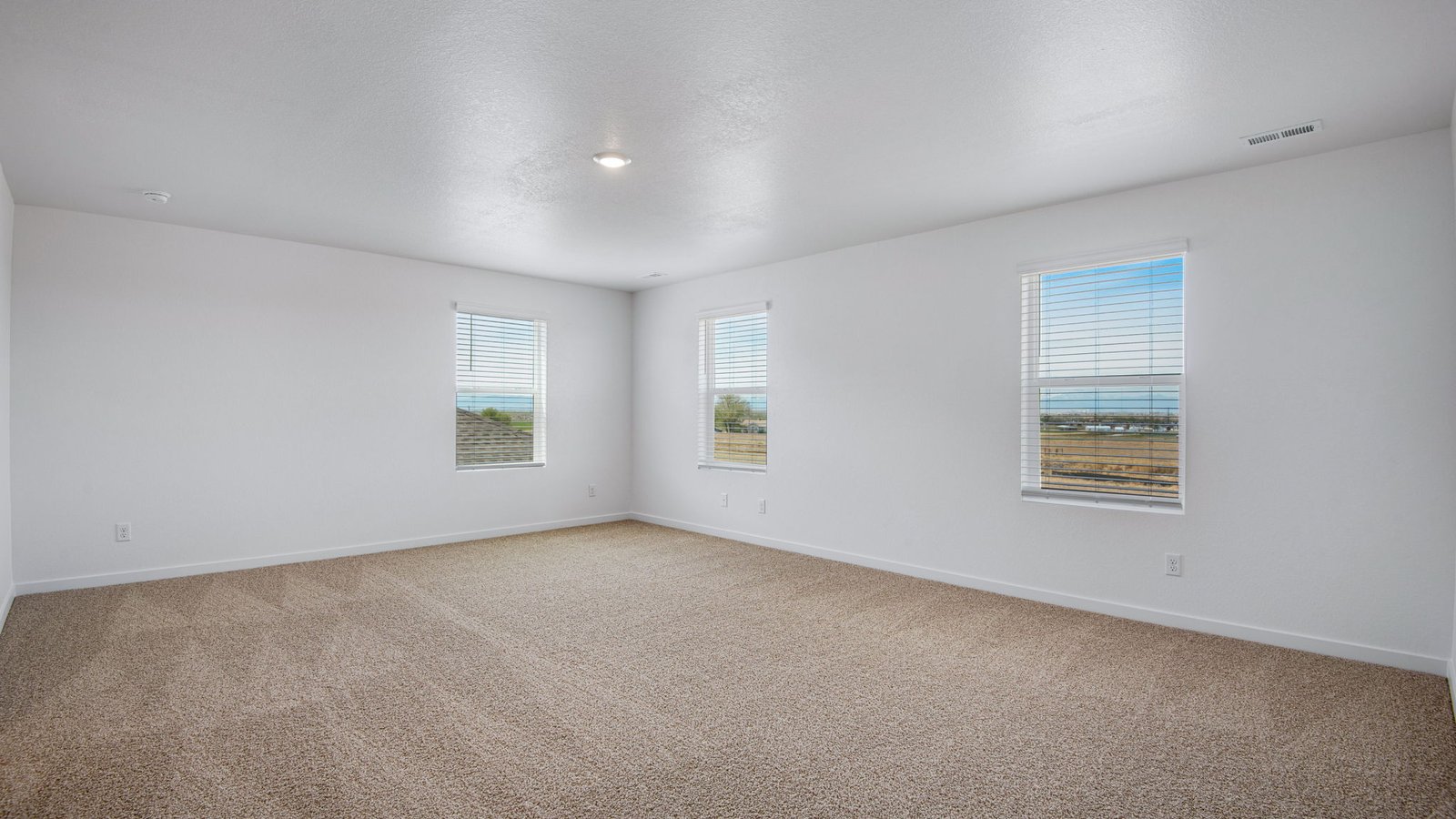 primary bedroom in new construction home by d.r. horton