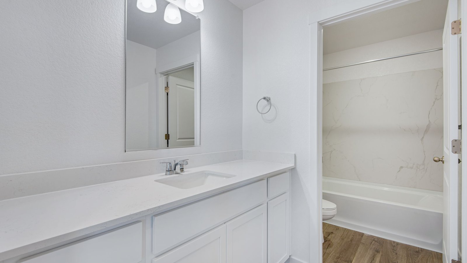 primary bath in new fort lupton home by d.r. horton