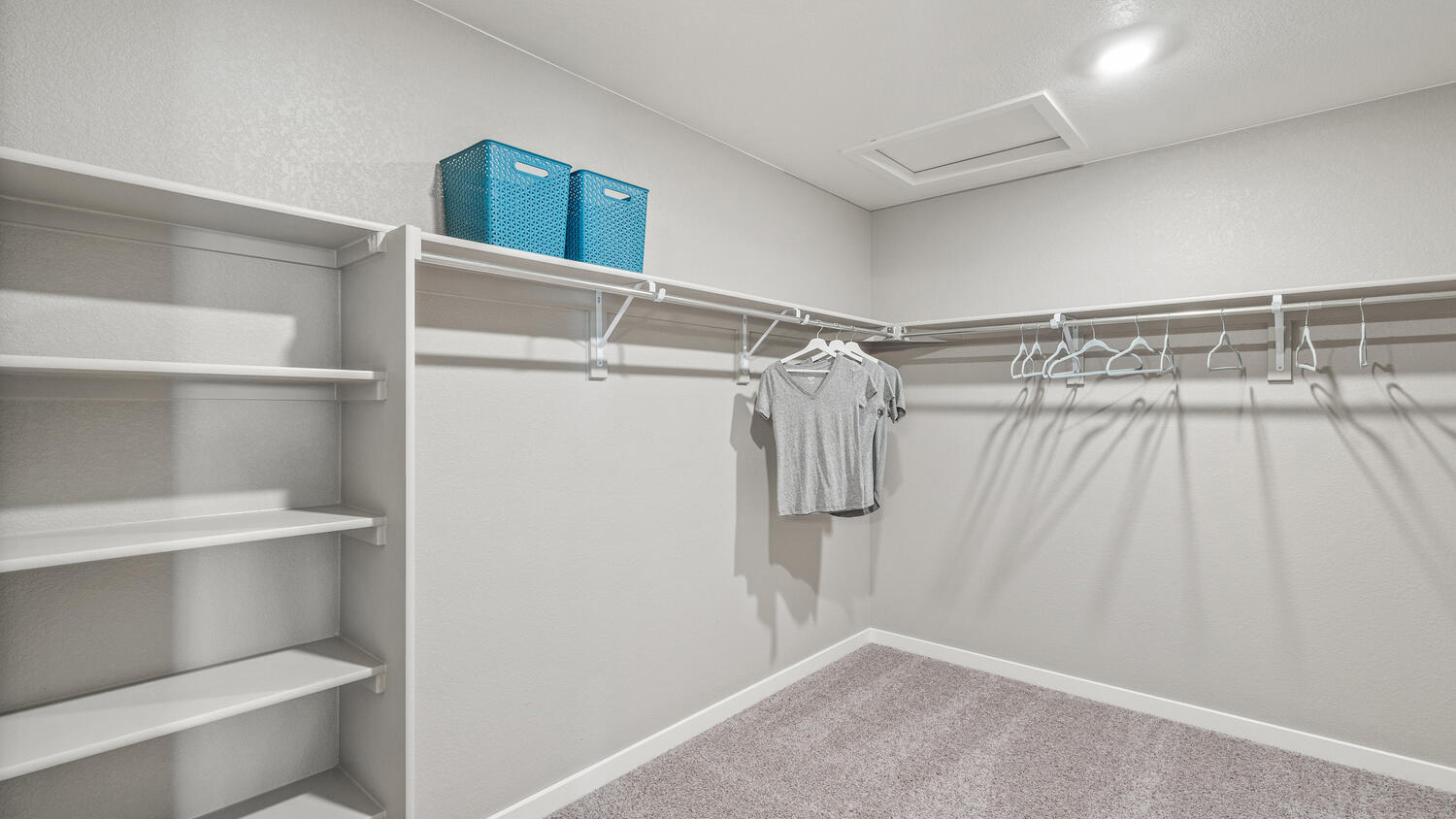 walk-in closet in new home