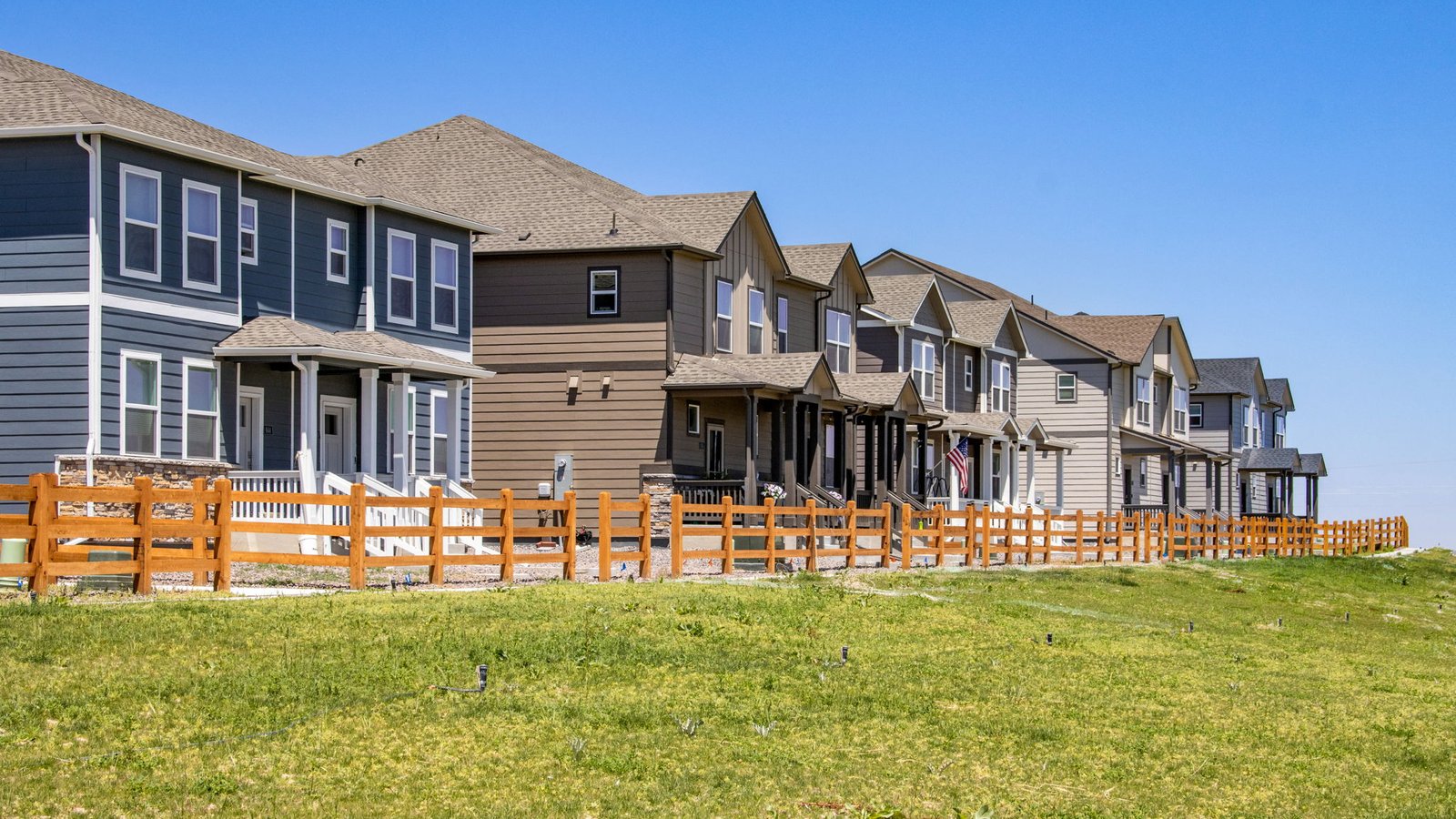 Paired homes with fencing