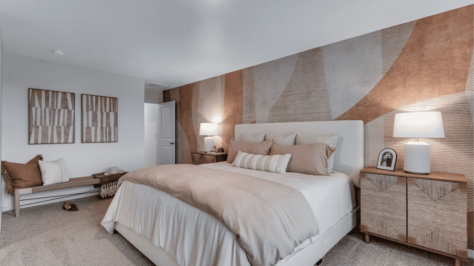 large primary bedroom in new home