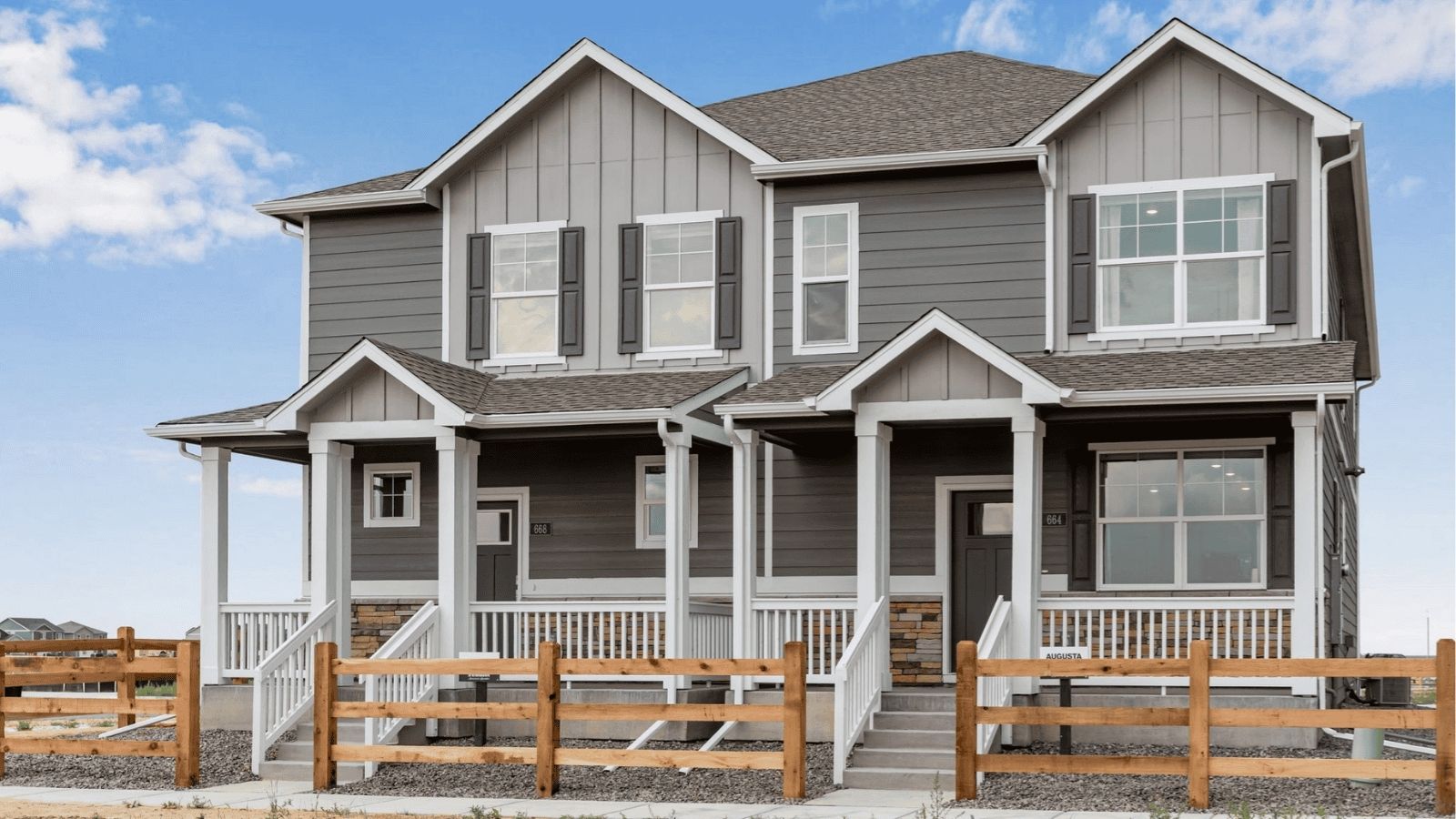 exterior of augusta floor plan in new d.r. horton community fort lupton, co
