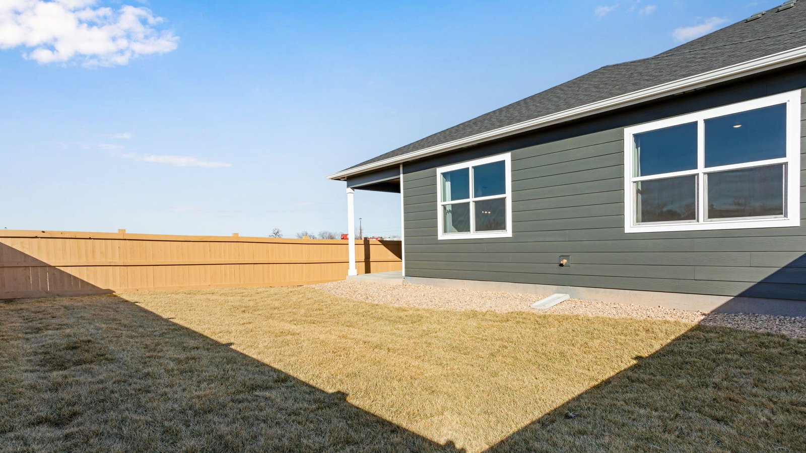 landscaped backyard new home