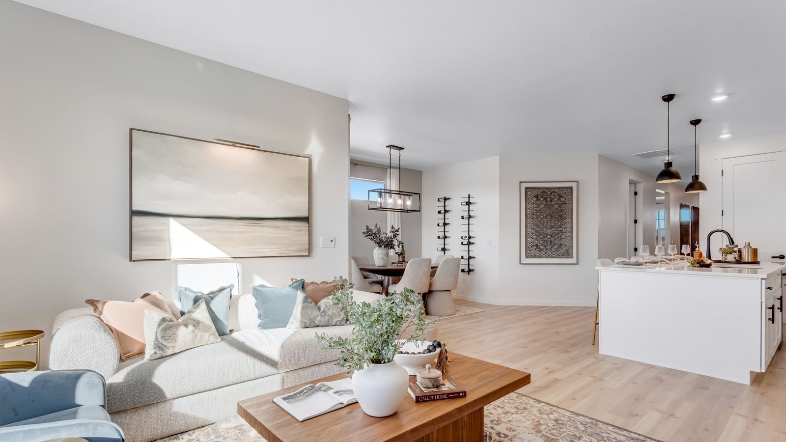 Open great room with abundant natural light and views of the backyard.