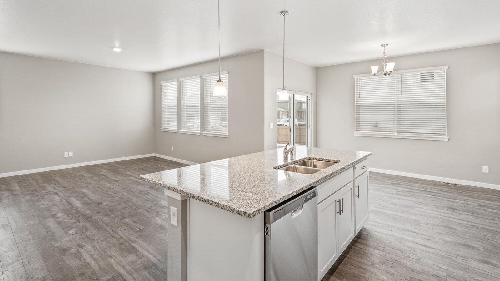 Kitchen with granite countertops