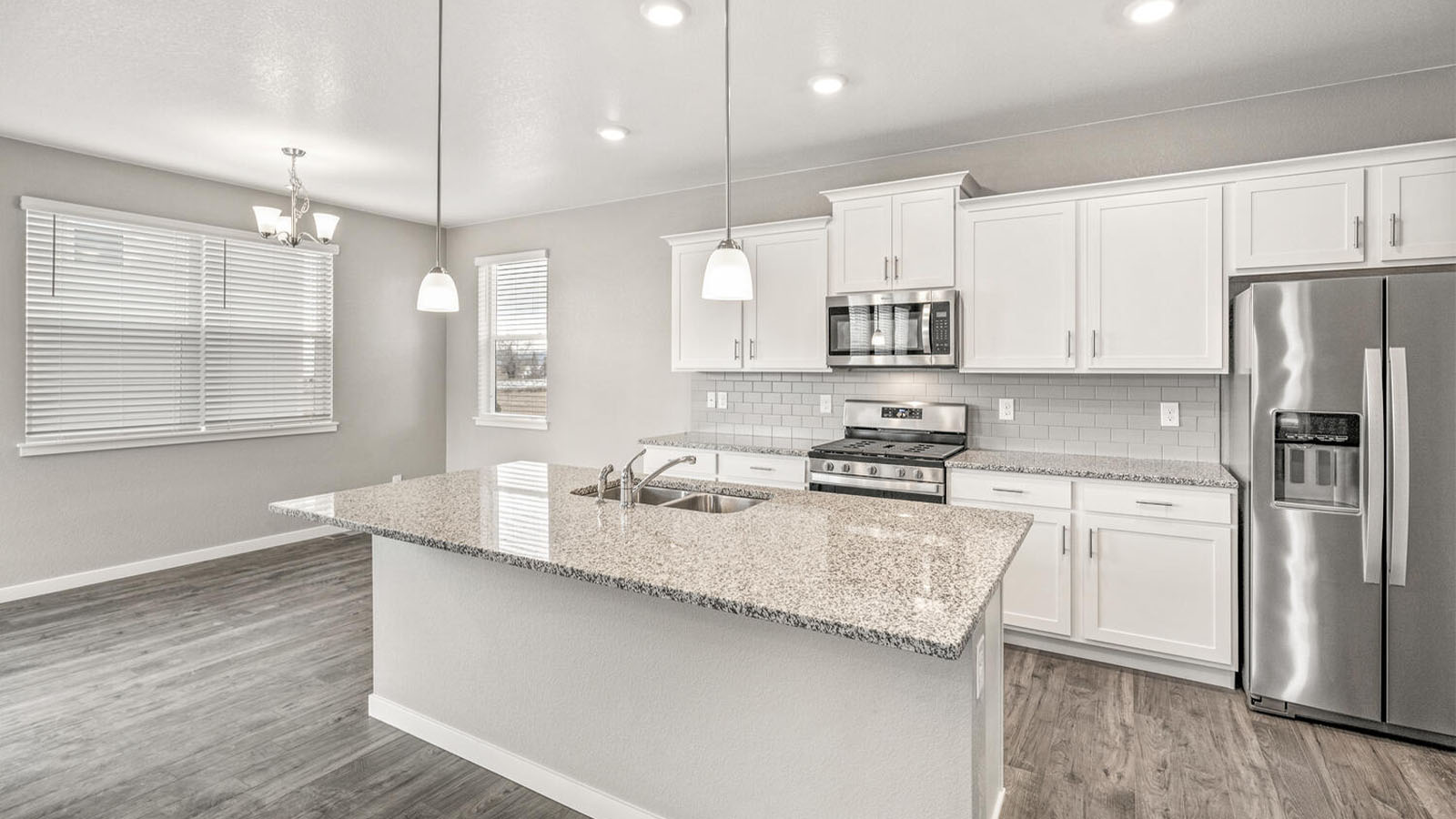 Kitchen with granite countertops