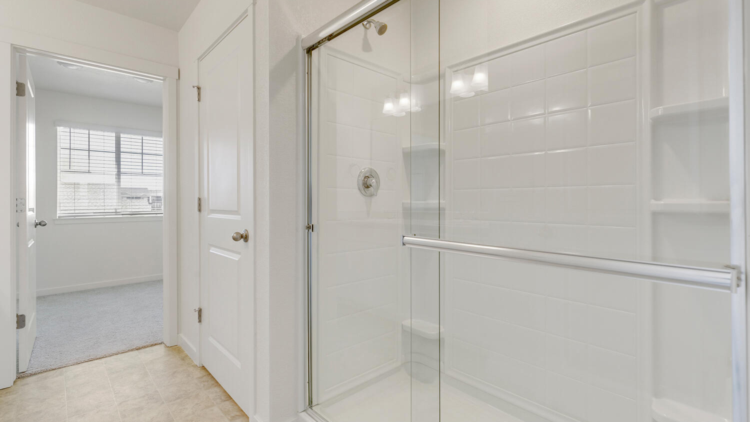 walk-in shower in new home