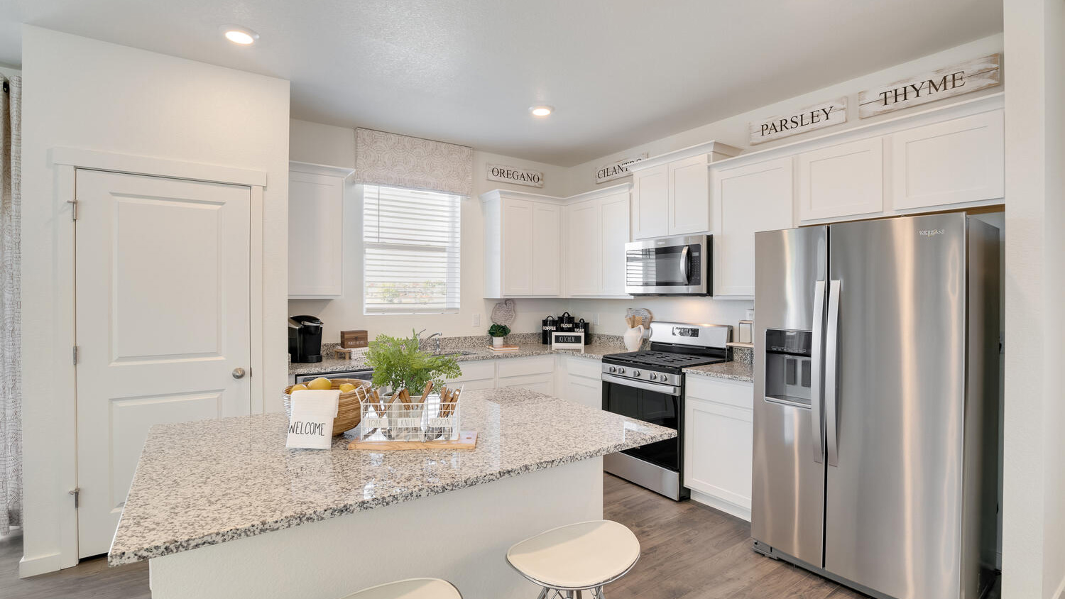 modern kitchen with stainless steel appliances