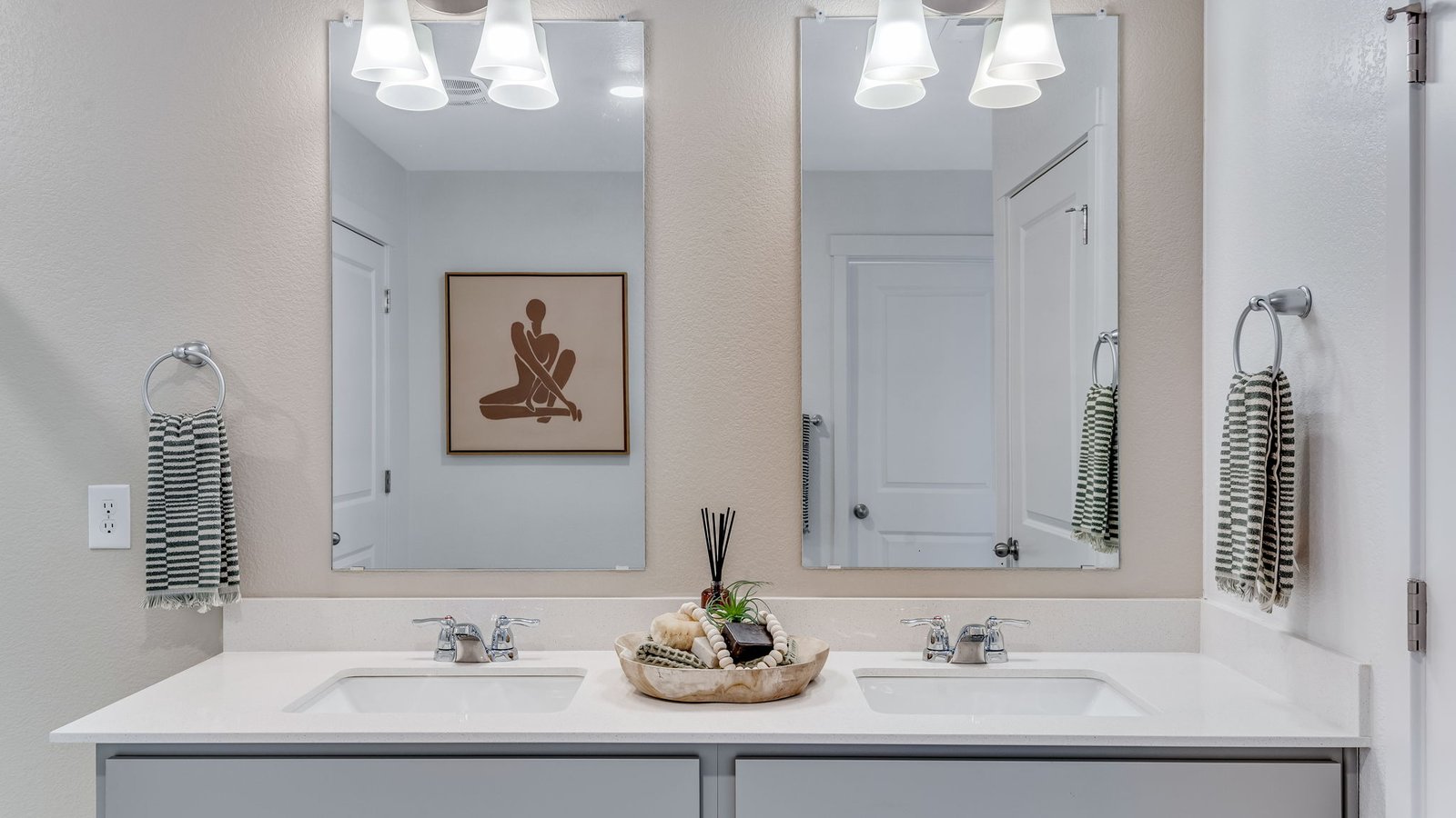 dual sinks in primary bath of new construction home severance, co