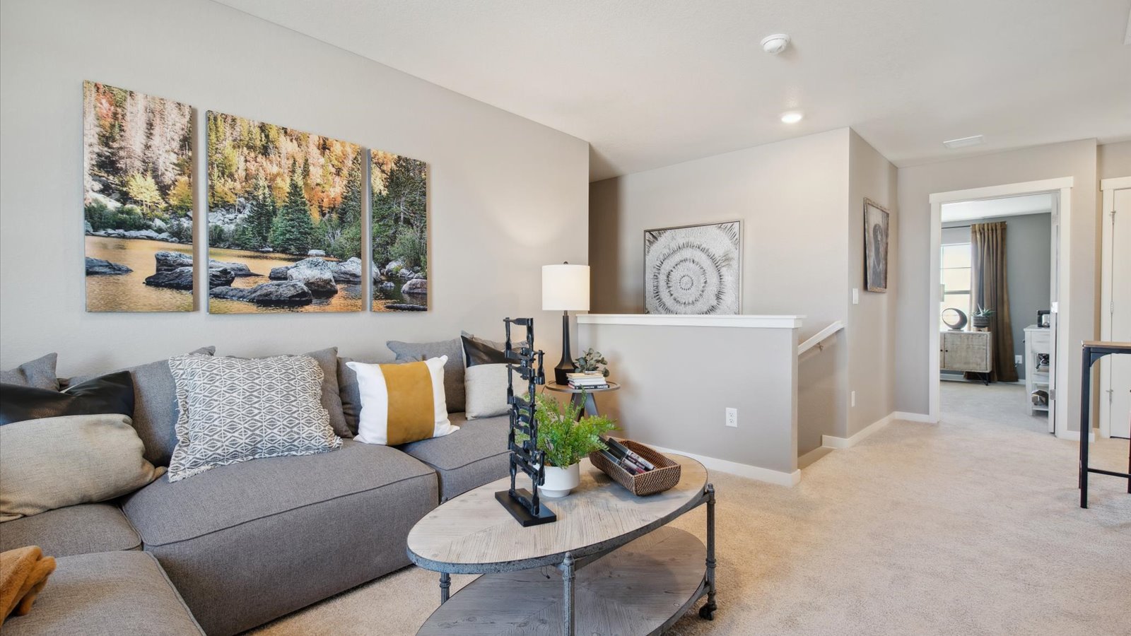 Versatile upstairs loft in the Pendleton offering additional living space for work, play, or relaxation.