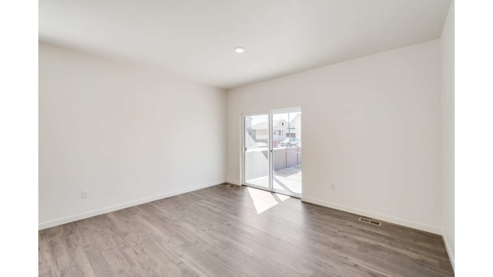 great room with sliding door
