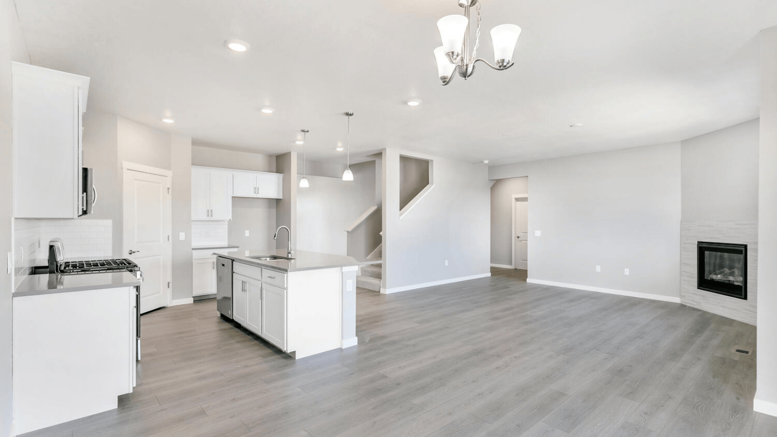 Kitchen, Dining Room, Living Room