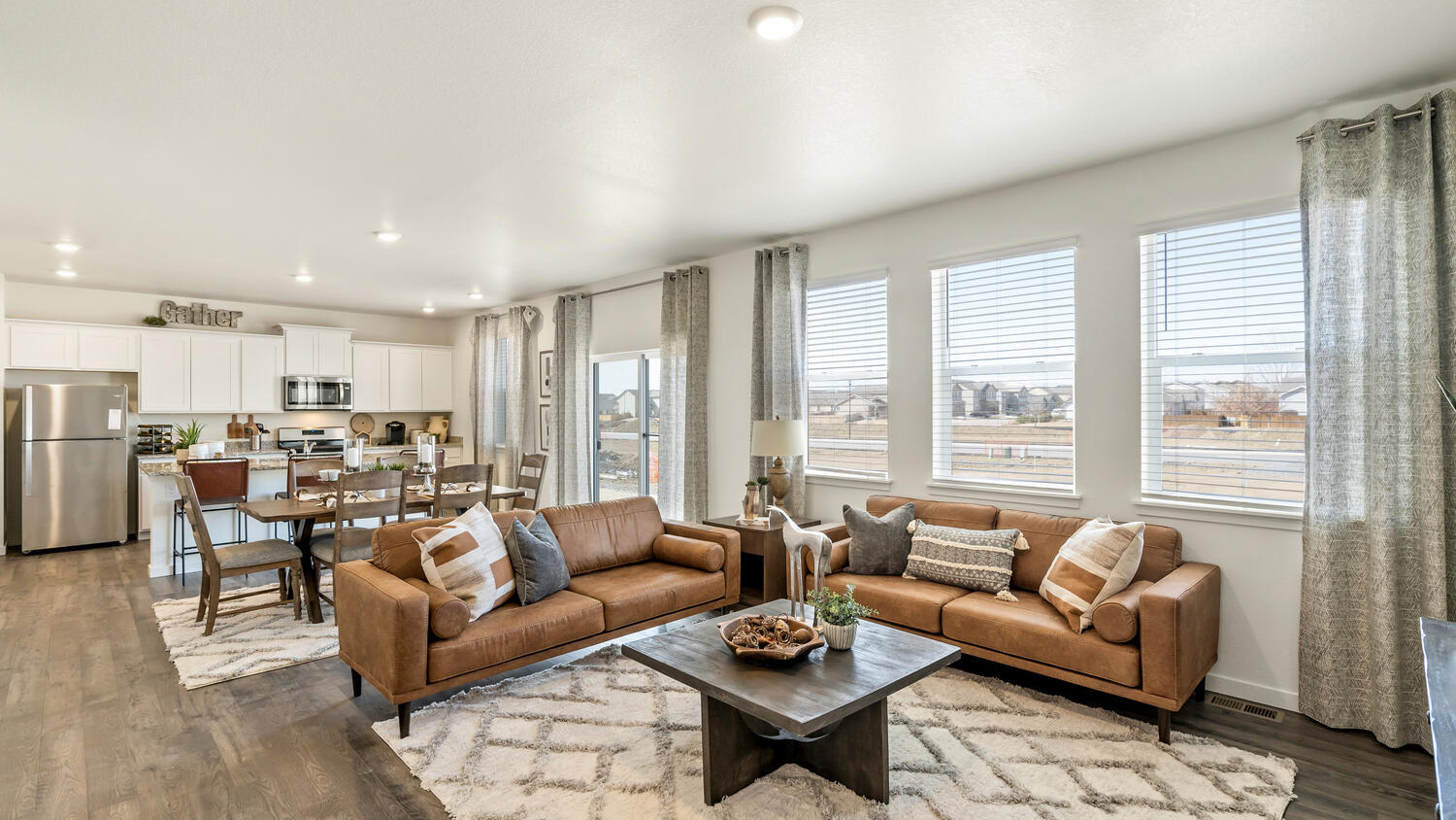 Great room with extra windows in new home