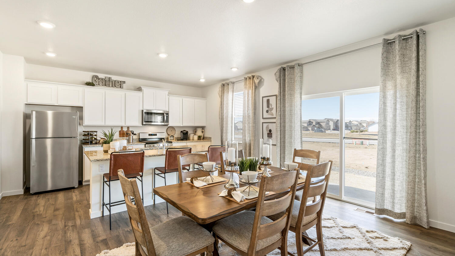 Dining area in new construction home in severance colorado