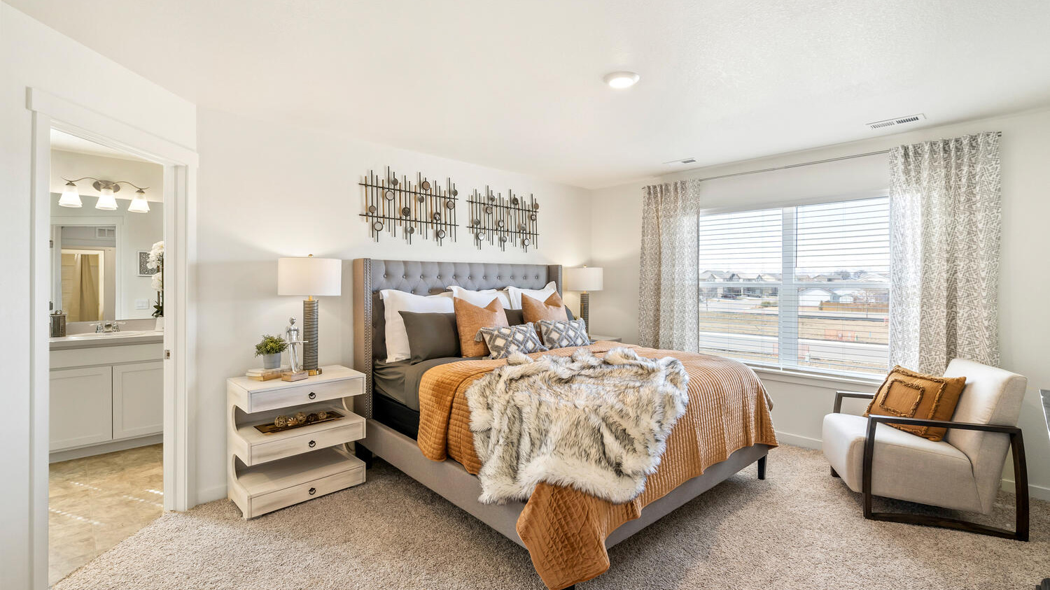 Primary bedroom in D.R. Horton home
