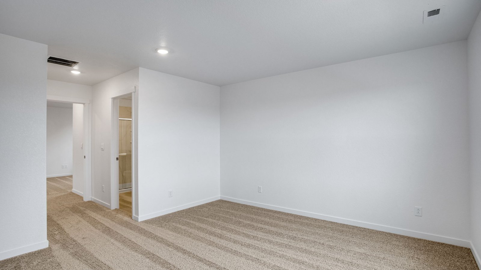 main bedroom in new construction home