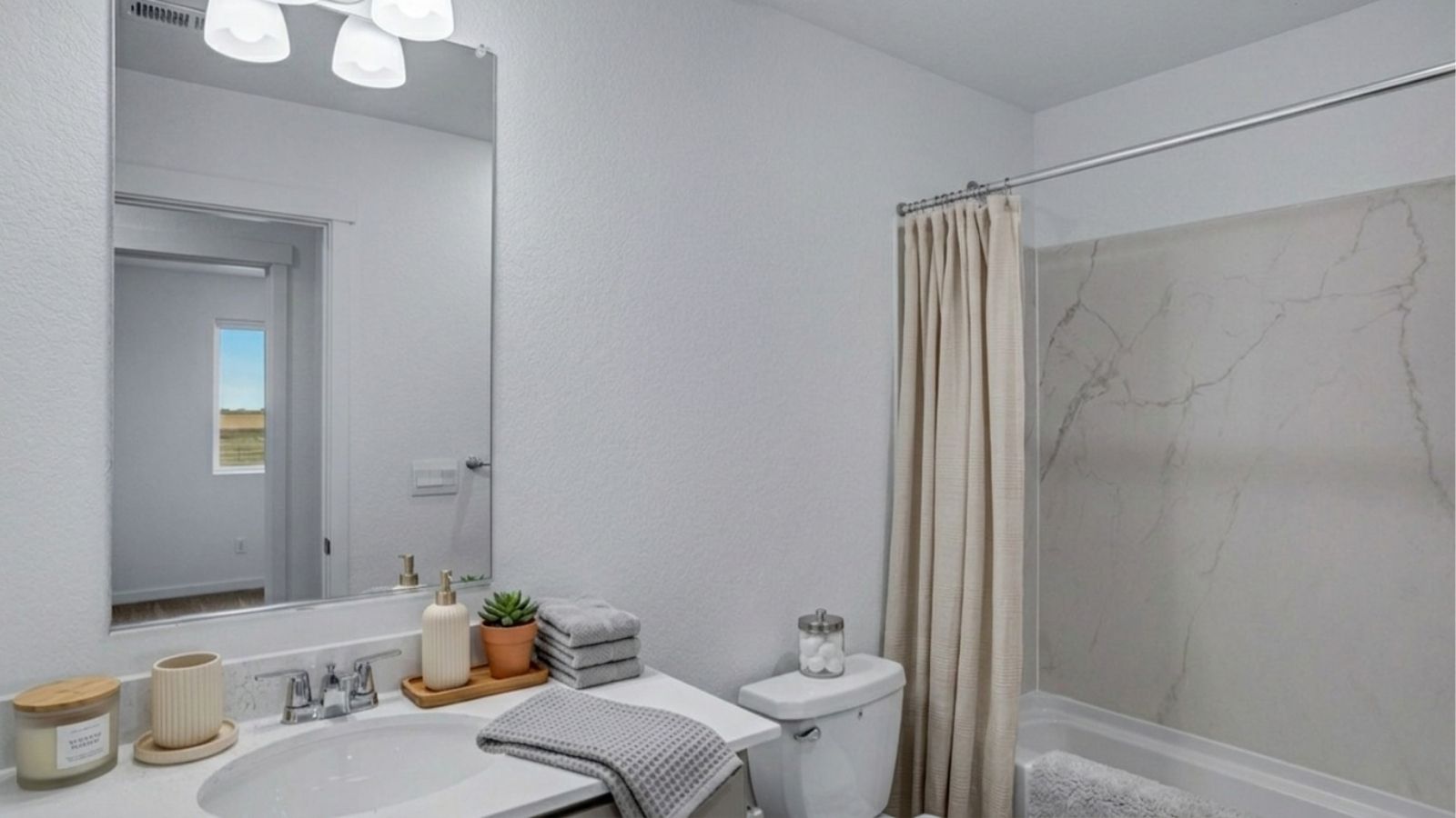 secondary bathroom in new home