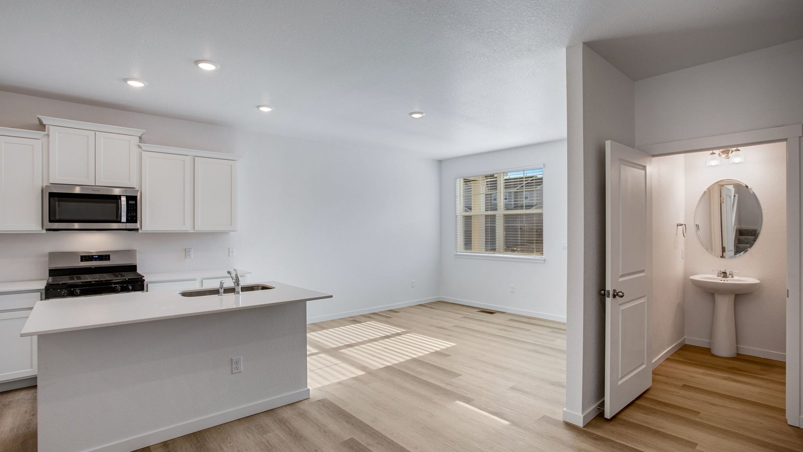view of main floor paired hom from dining room