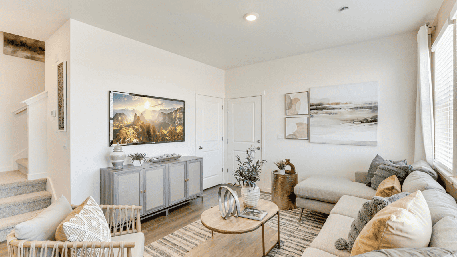 Living room in new D.R. Horton home in Johnstown, CO