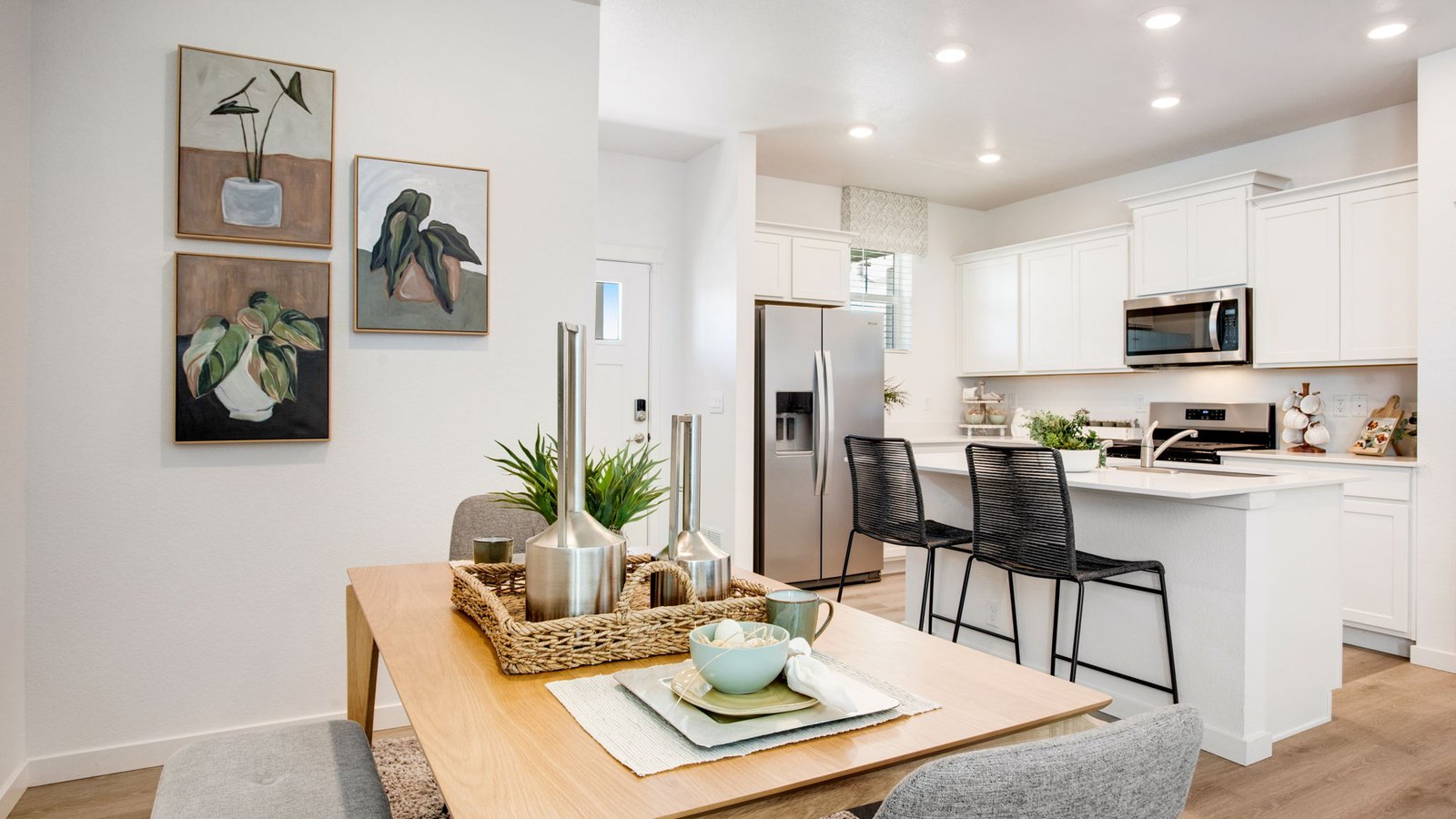 Bright dining space in the Muirfield home conveniently located between the kitchen and living room.