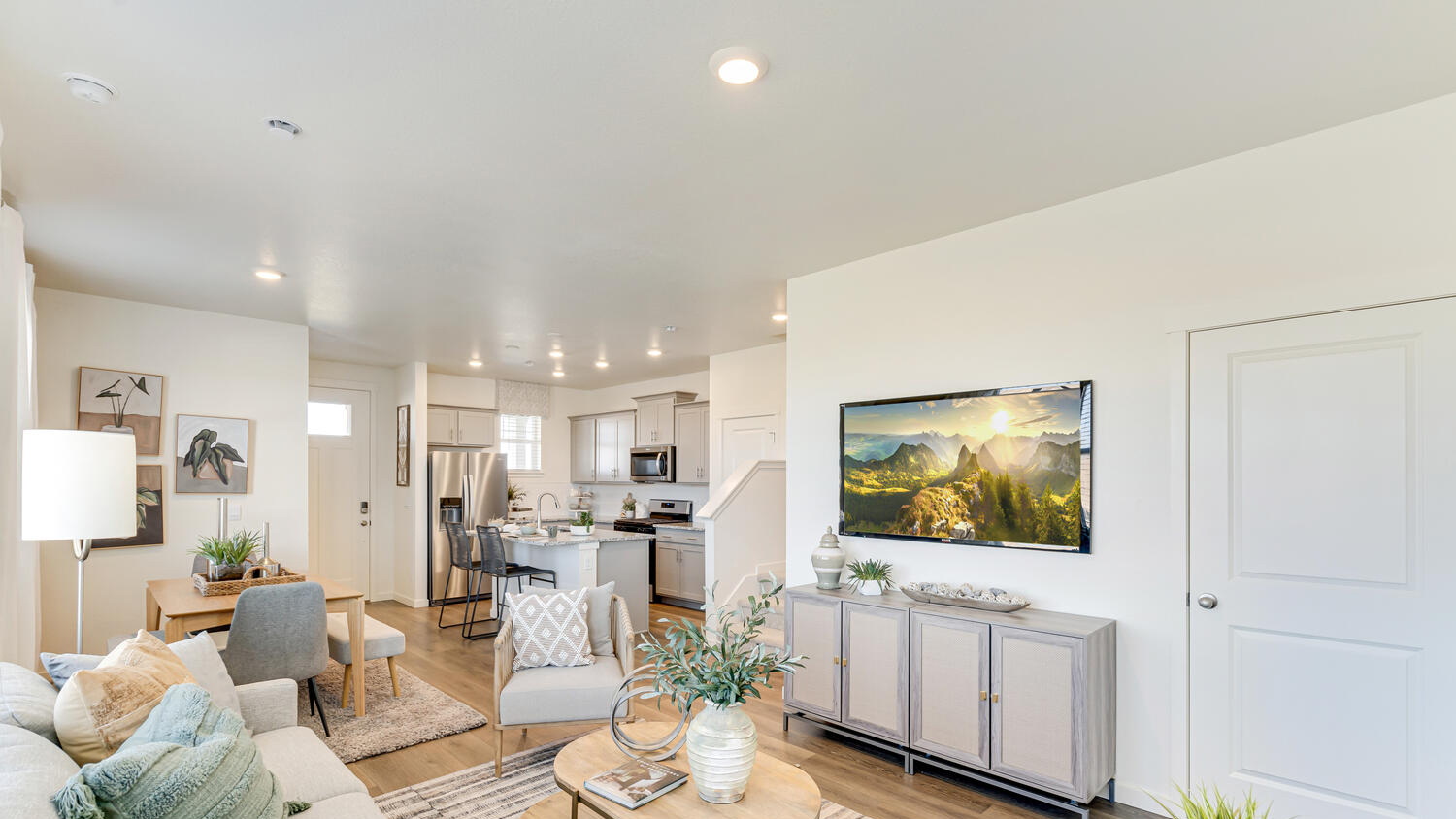 Inviting great room in the Muirfield home designed for relaxing, entertaining, and everyday living.