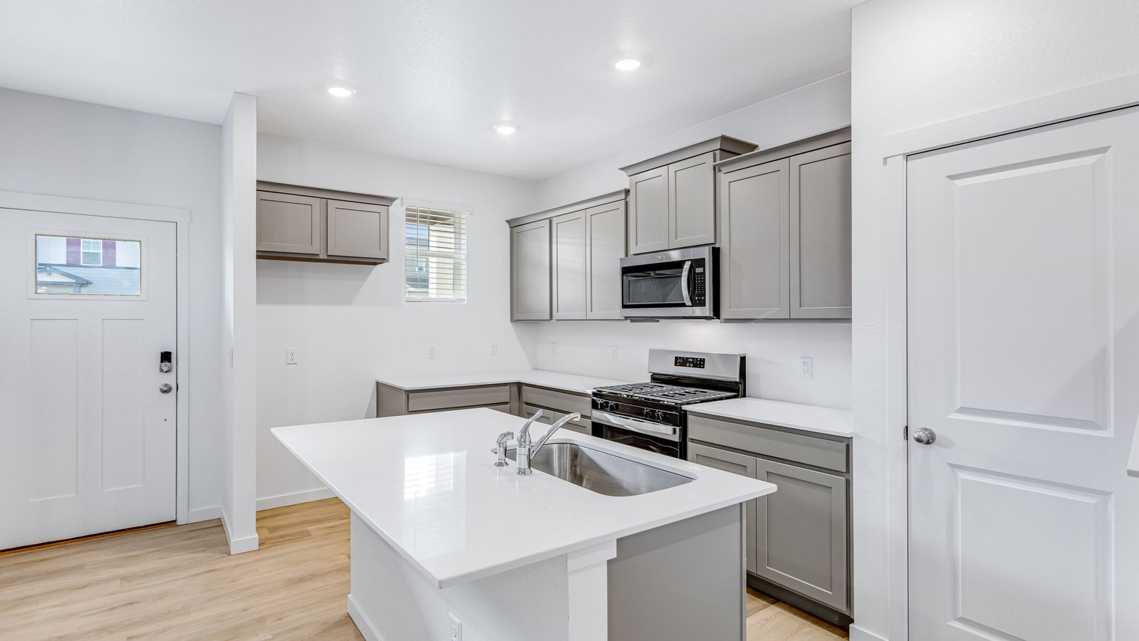 modern kitchen with large island