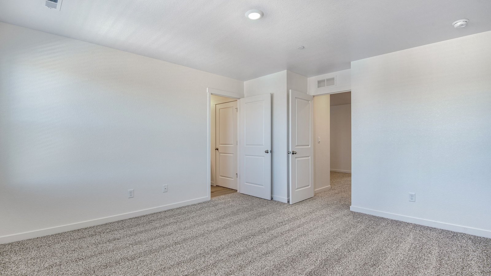 Primary bedroom with large bathroom and walk in closet