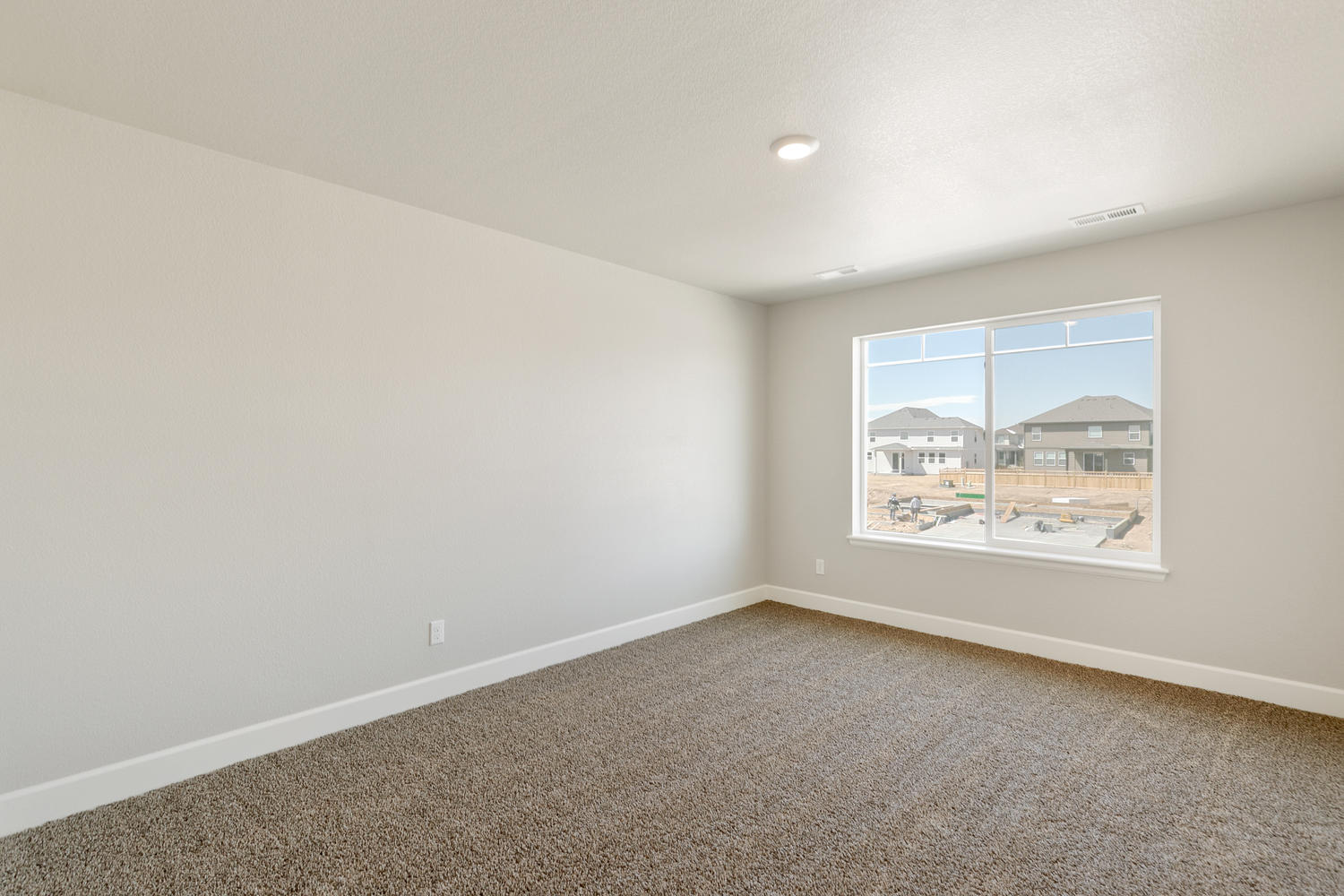bedroom with carpet and a window