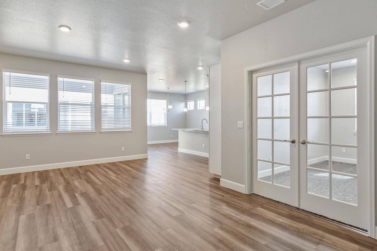 open space concept living room with windows