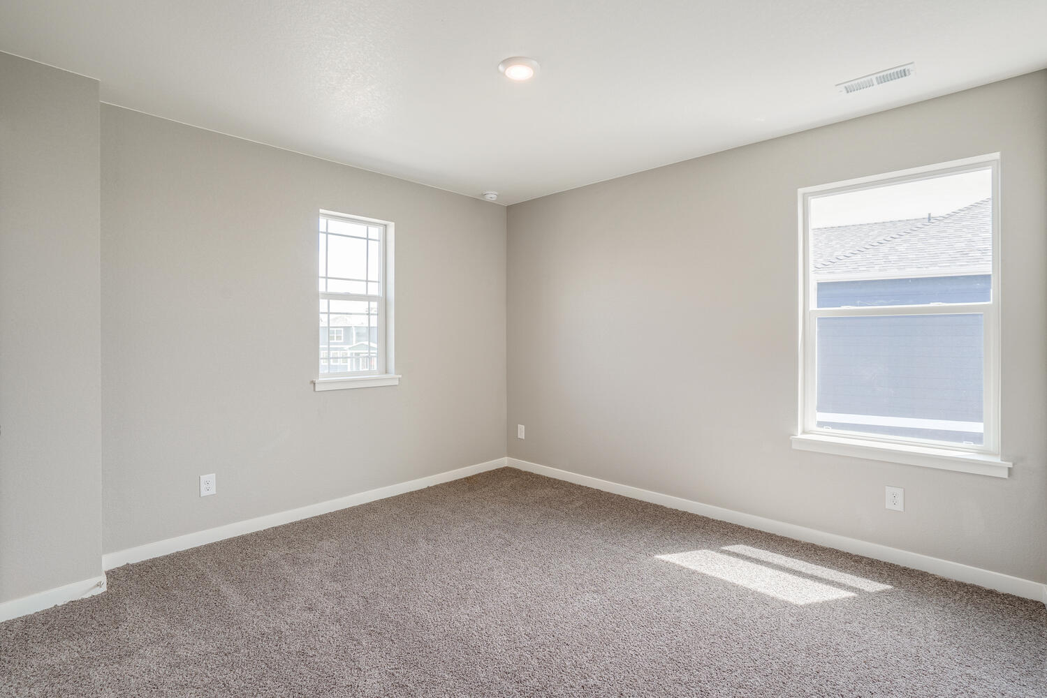bedroom with carpet and a window