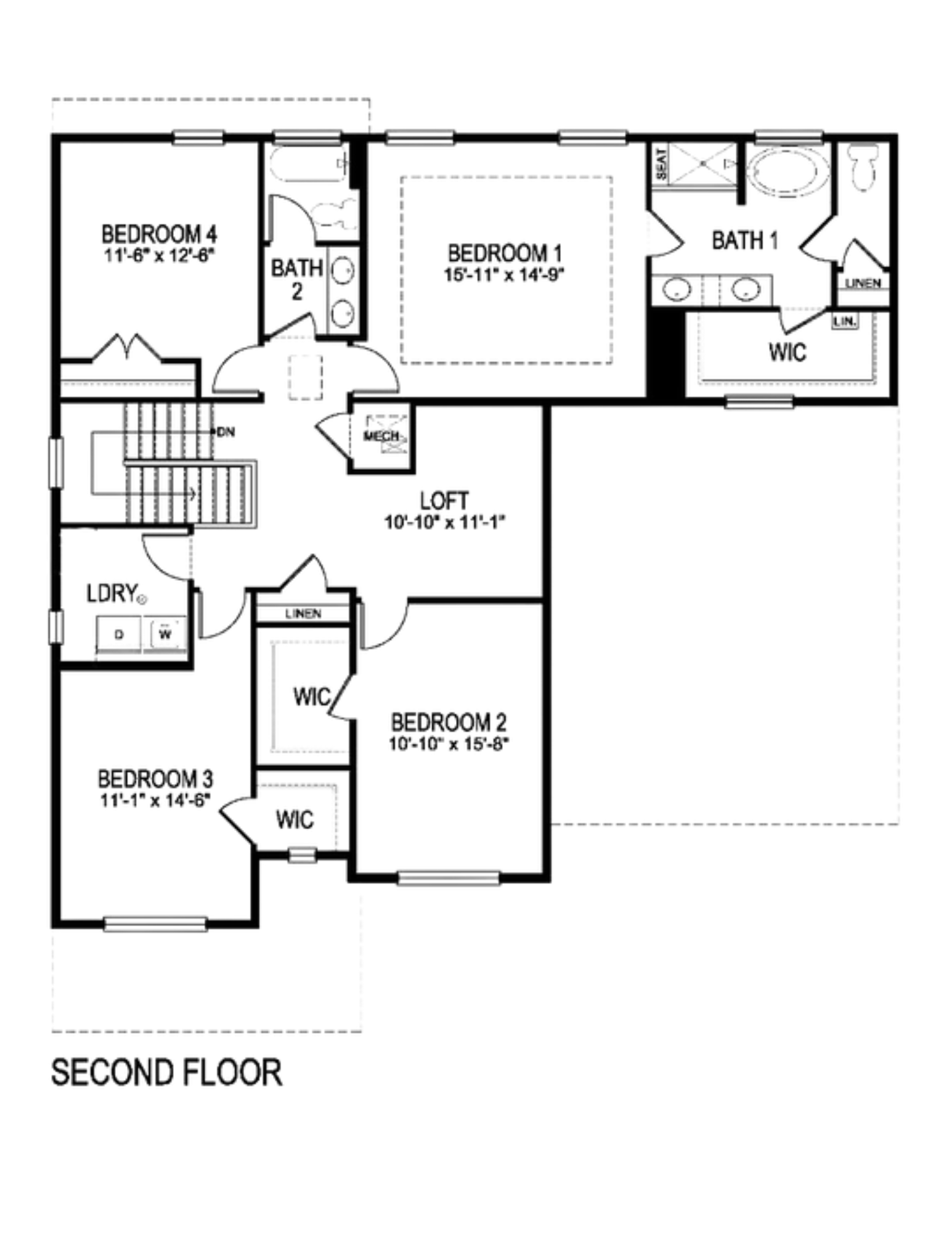 Avon second floor blackline