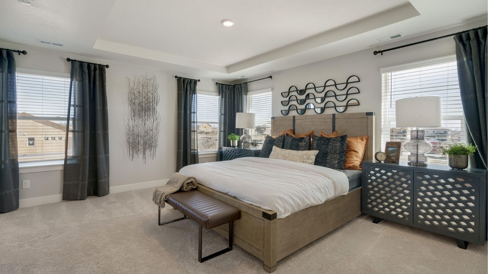 large primary bedroom in new home