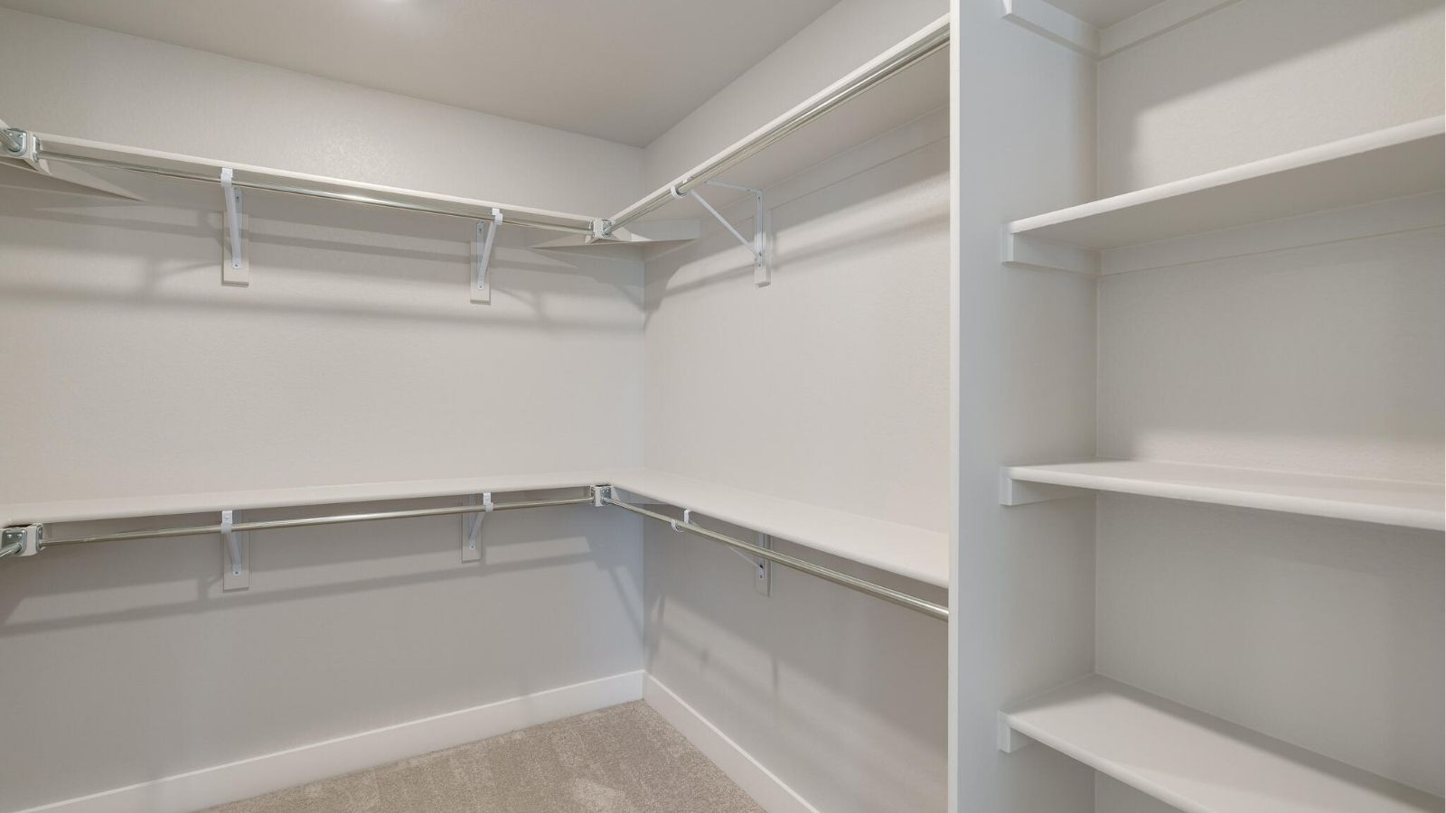 walk-in closet in new home